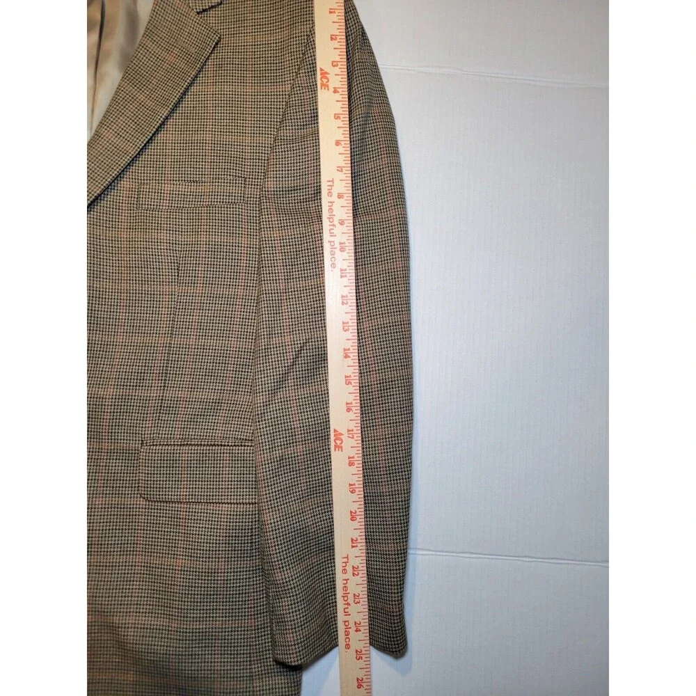 Vintage Club Room Macy's 42S Mens Houndstooth Windowpane‎ 2 Button Blazer Coat